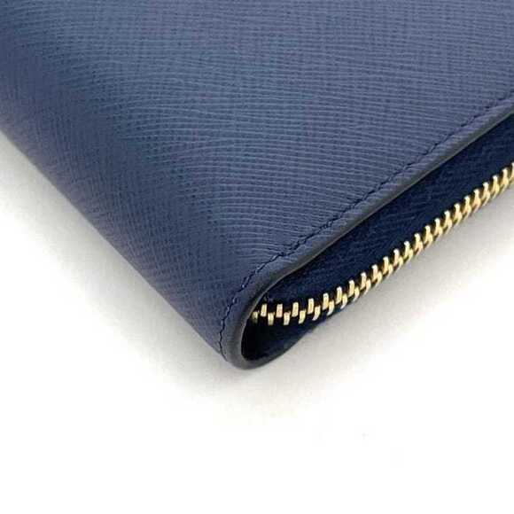 PRADA Blue Leather Saffiano Wallet - Picture 7 of 11